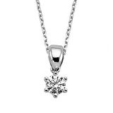 0.08ct Karat H-I VS Pırlanta Yuvarlak Tırnak Tektaş Kolye
